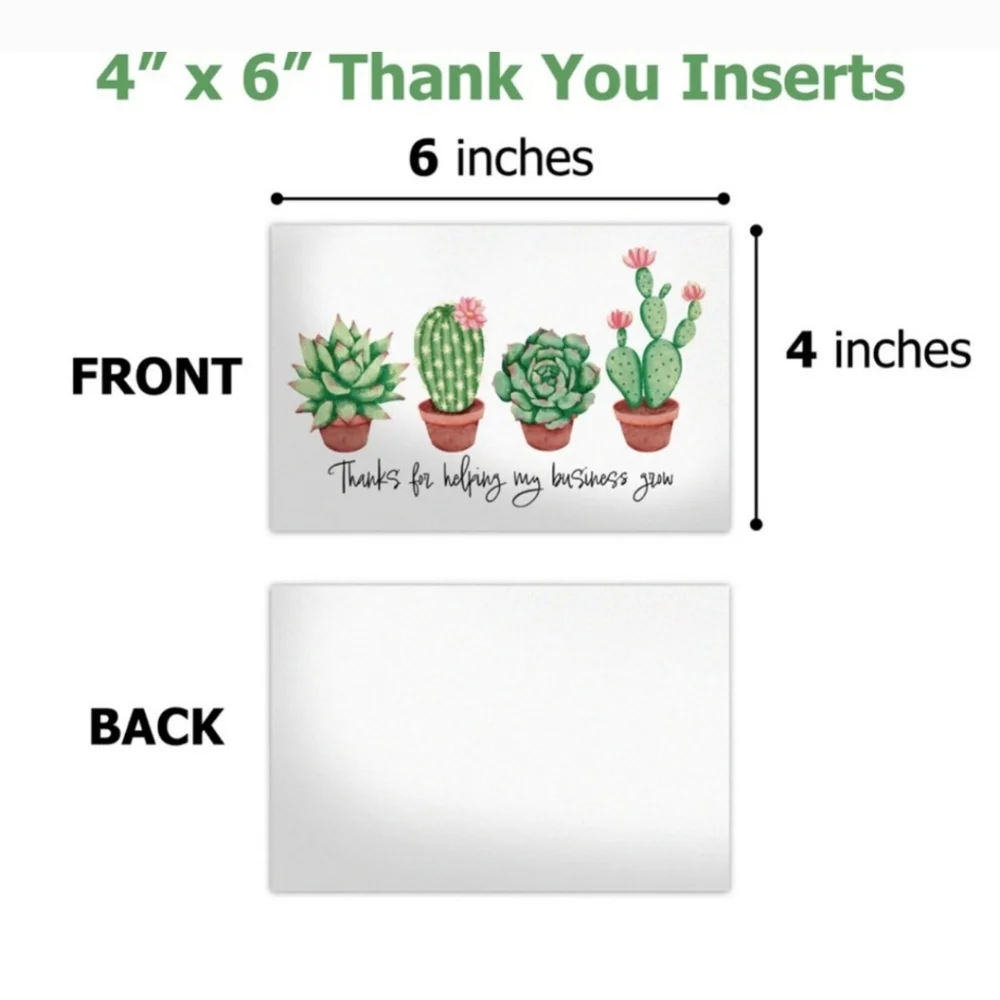 50 pack Thank You cards 4x6 & Stickers